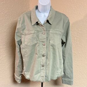 4/$15 Tribal Olive Green Jean Jacket